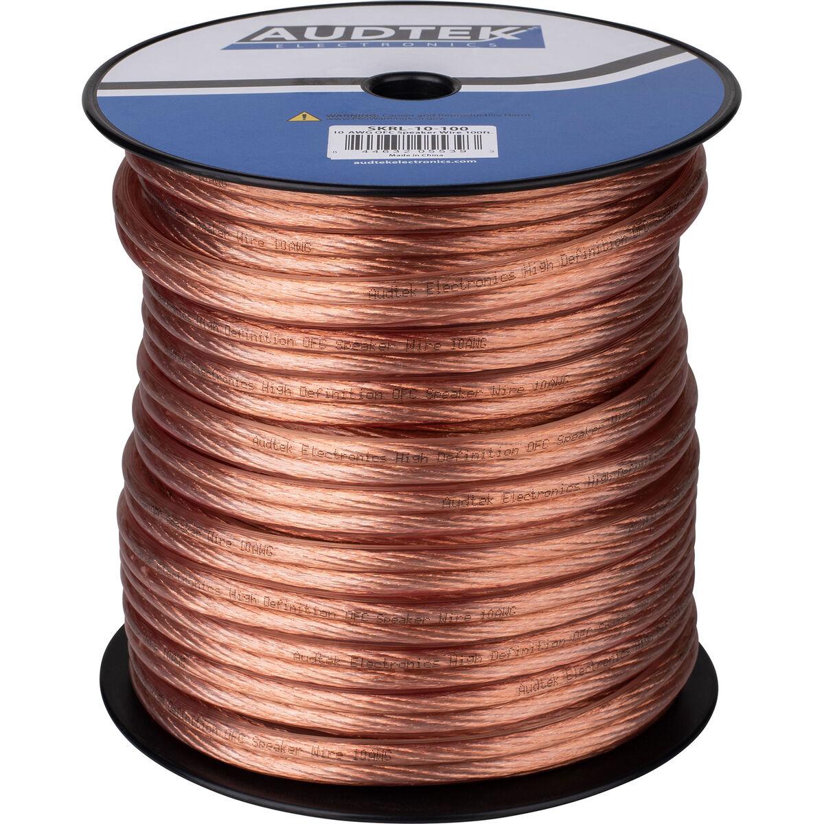 Audtek 10 AWG OFC Speaker Wire 100 ft.